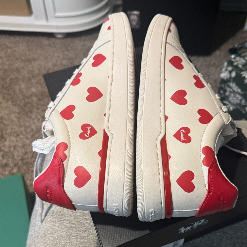 Coach Lowline Valentines Chalk Sport Red Sneakers